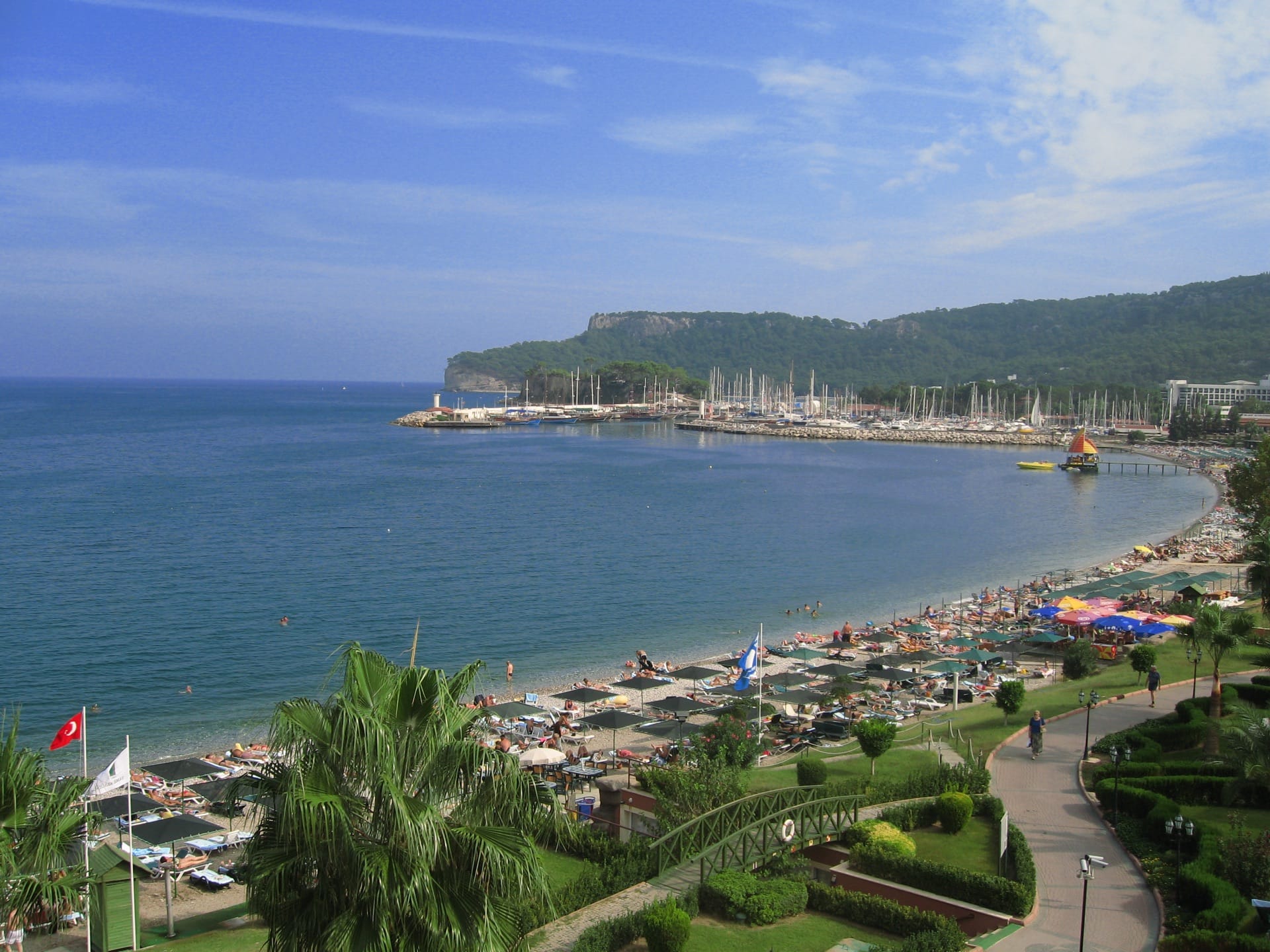 Kemer beach and sea view