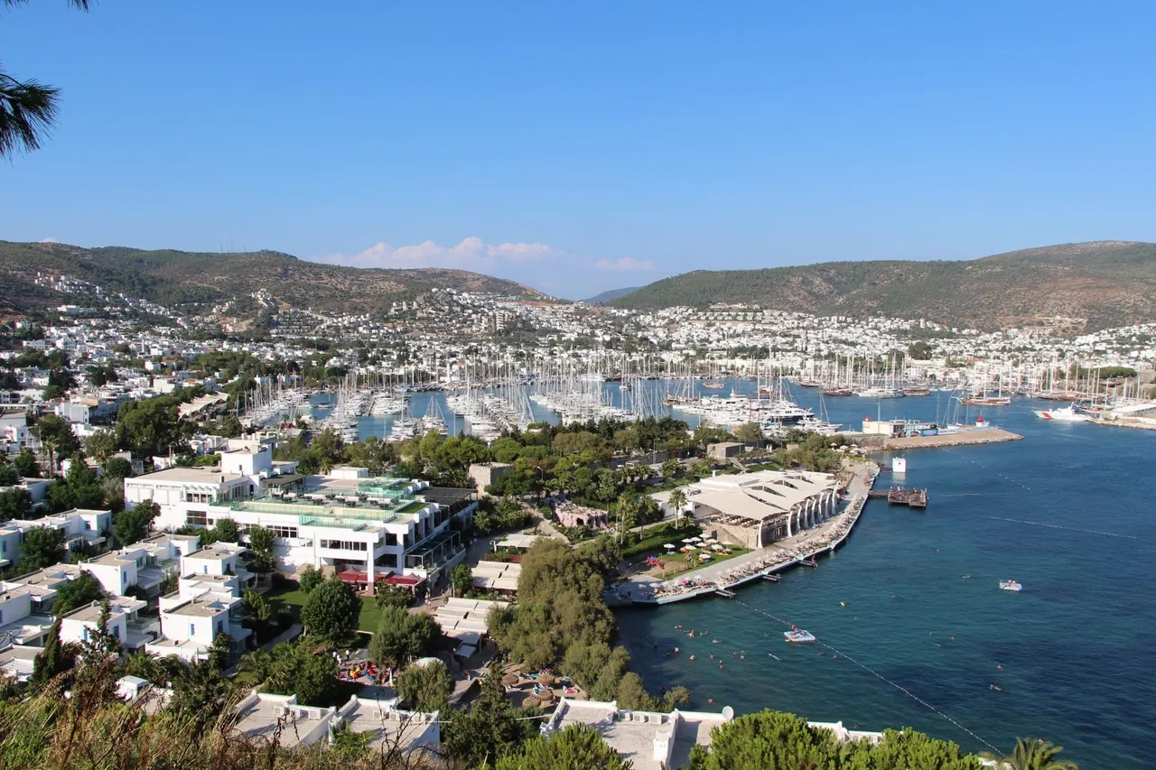 Bodrum marina and sea view